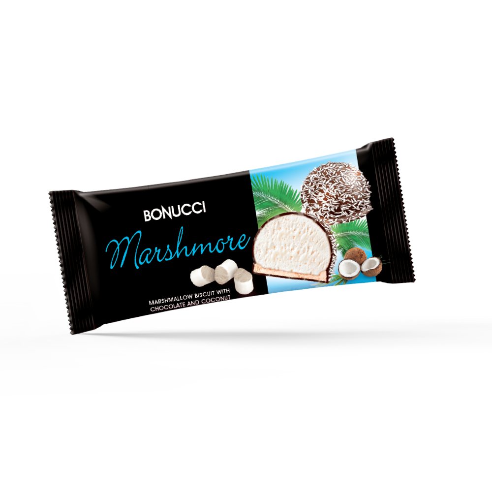 Bonucci Marsmore Çikolata Kaplamalı Marhsmallow Bisküvi