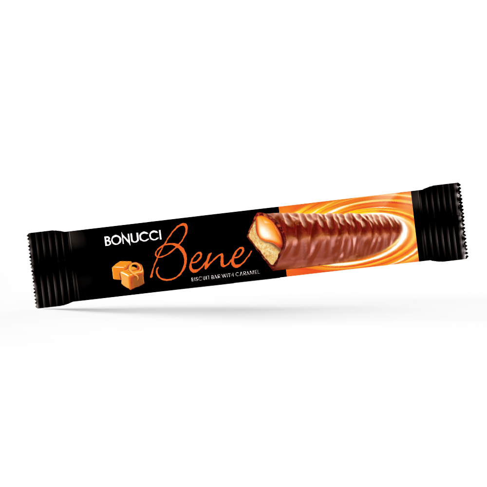 Bonucci Bene Çikolata Kaplamalı Karamelli Bisküvi